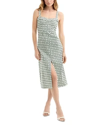 Veronica Beard Colleen Printed Slit Midi Dress