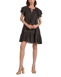 Short Sleeve Ruffle Baby Doll Dress