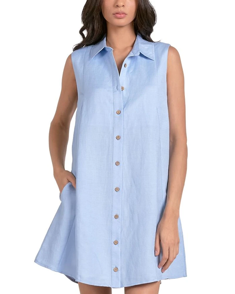 Sleeveless Shirt Dress