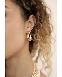 Metal Moderna Medium Half Hoop Earrings