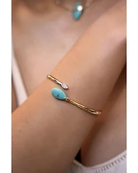 Turquoise Solstice Turquoise & Cubic Zirconia Bypass Bangle Bracelet