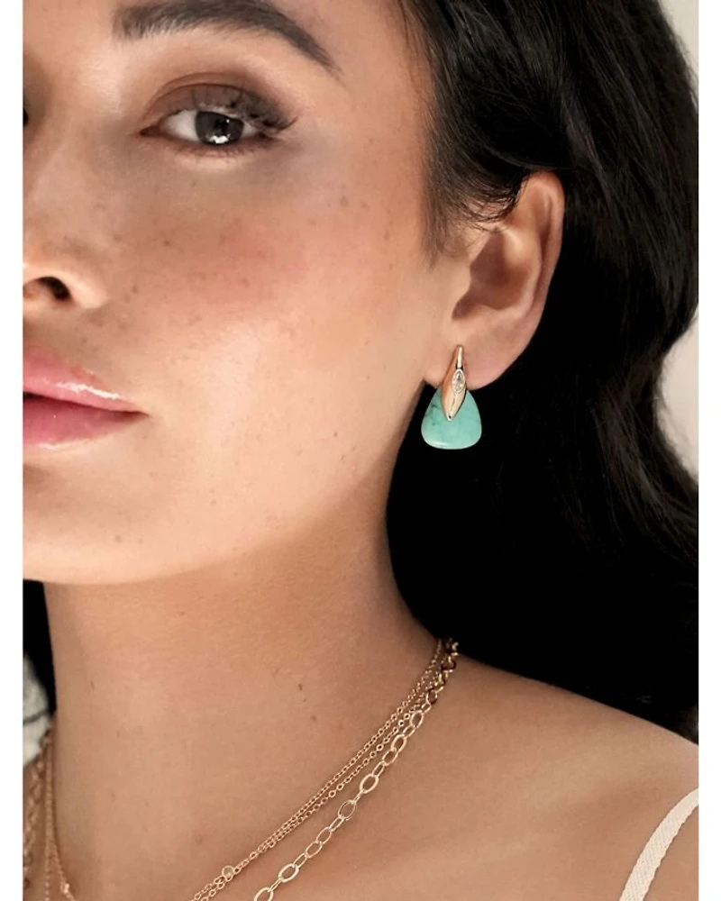 Turquoise Solstice Turquoise & Cubic Zirconia Drop Earrings