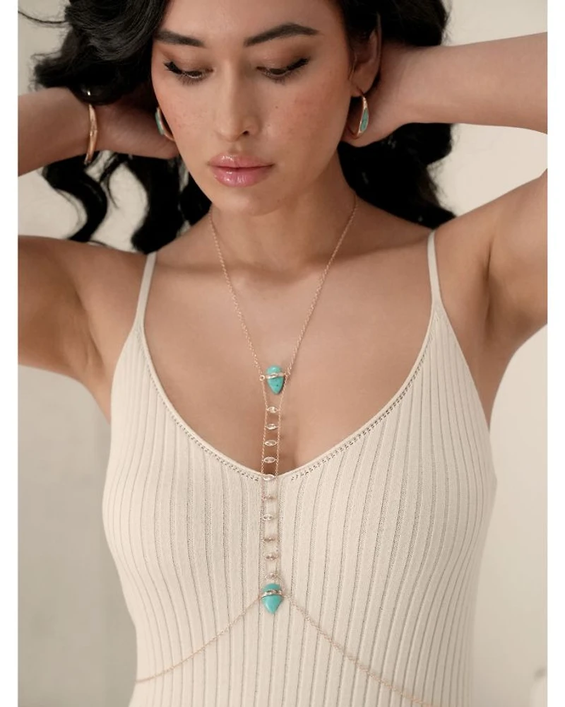 Turquoise Solstice Turquoise & Cubic Zirconia Body Chain