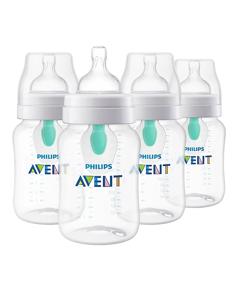Philips Avent Anti-colic Baby Bottle with AirFree Vent, 9oz, 4 Pack