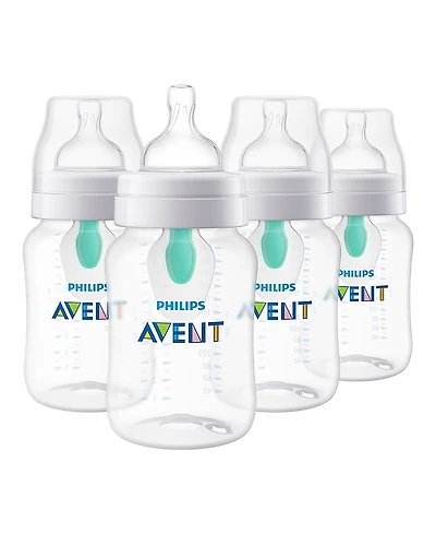 Philips Avent Anti-colic Baby Bottle with AirFree Vent, 9oz, 4 Pack