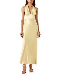 La Lune Plunged Halter Dress