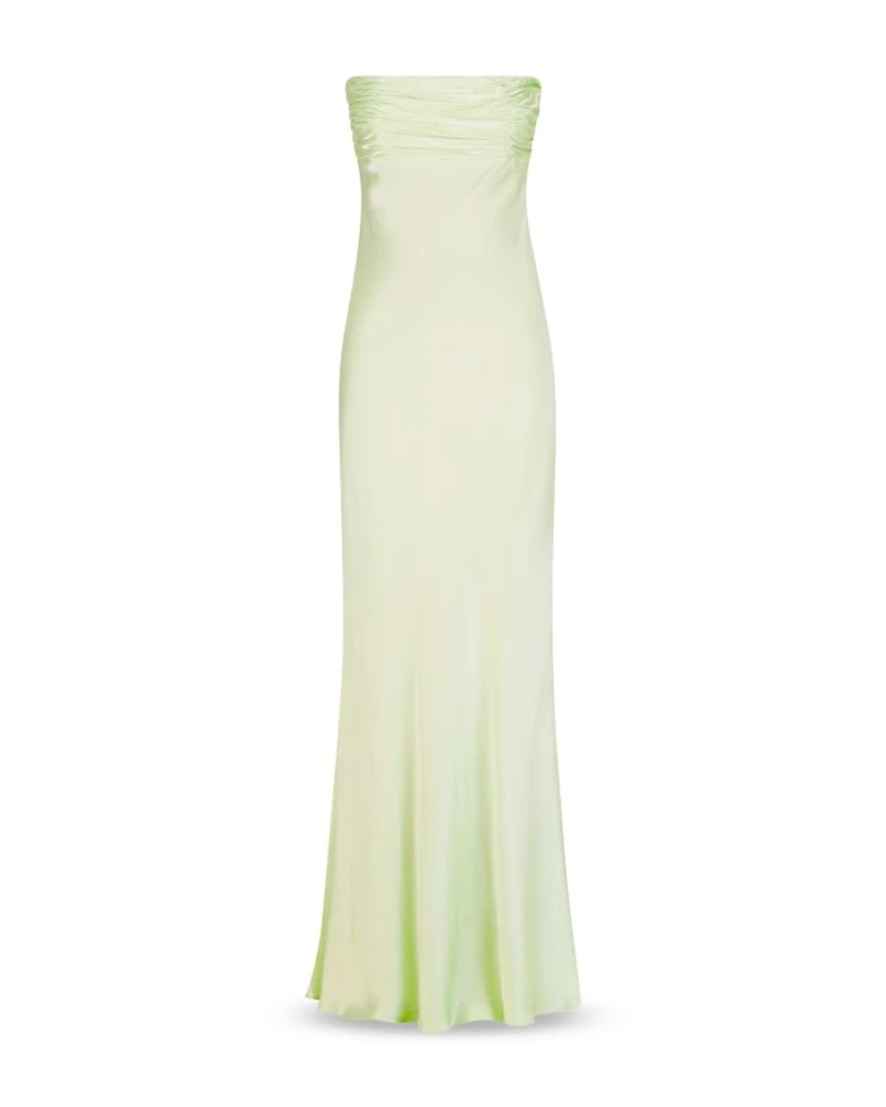 La Lune Strapless Ruched Bodice Gown