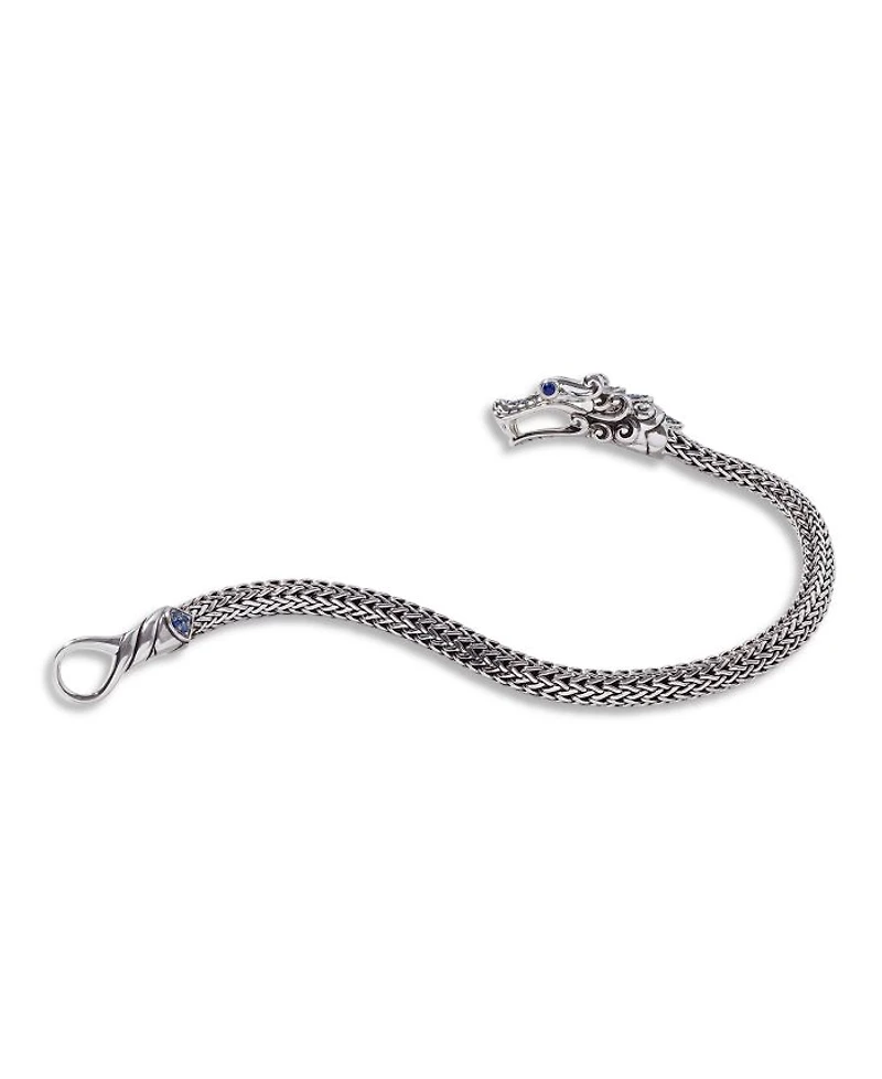 Sterling Silver Legends Naga Blue Sapphire Dragon Link Bracelet