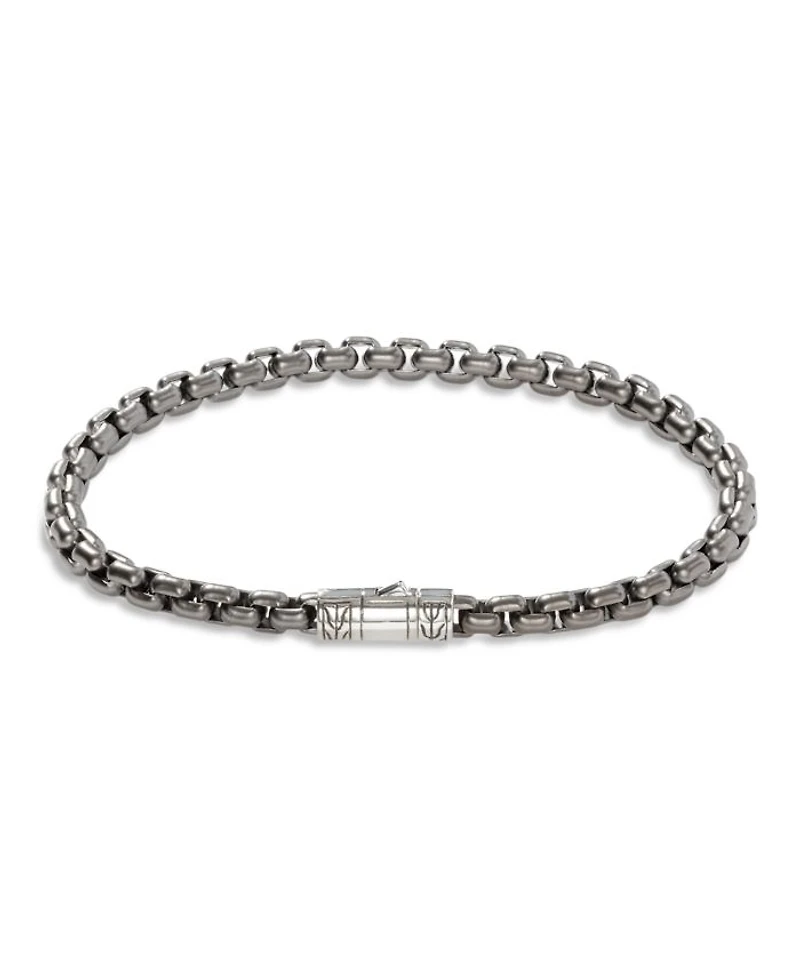 Sterling Silver With Black Rhodium Classic Chain Bracelet