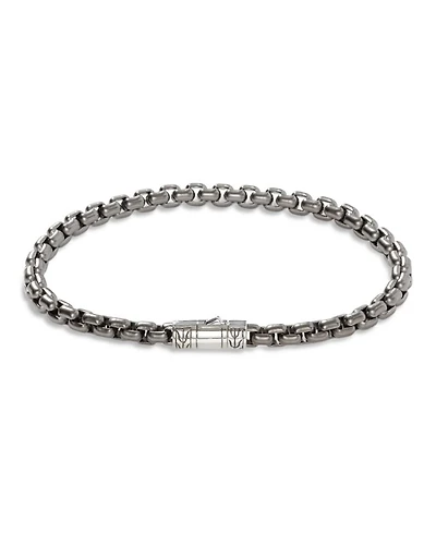 Sterling Silver With Black Rhodium Classic Chain Bracelet