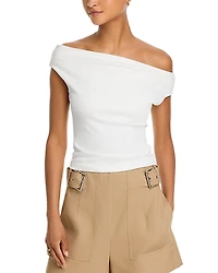 Aqua Off-The-Shoulder Jersey Top - Exclusive