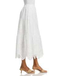 Eyelet Midi Skirt - Exclusive