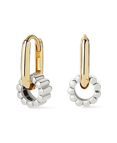 Ana Luisa Solid Yellow Gold - White Gold Galaxy Hoop Earrings Set