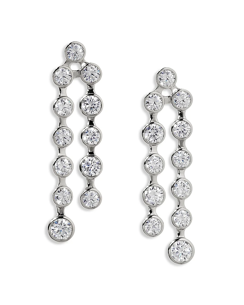 Nadri Bklyn Cubic Zirconia Double Linear Drop Earrings