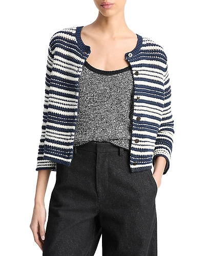 Vince Textured Stripe Cardigan