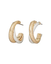 Roxanne Assoulin Two-Tone Double Cobra Small Hoop Earrings