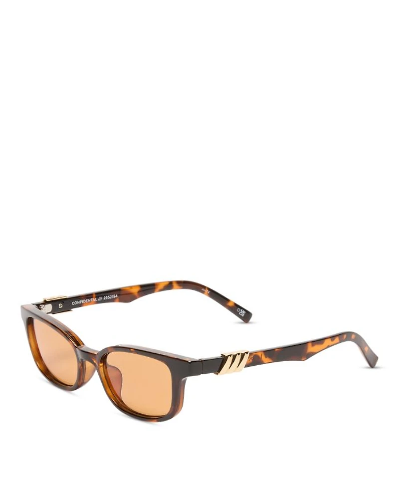 Confidential Rectangle Sunglasses, 51mm