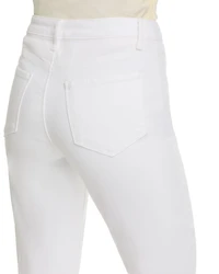 Noya High Rise Slim Flare Jeans Blanc