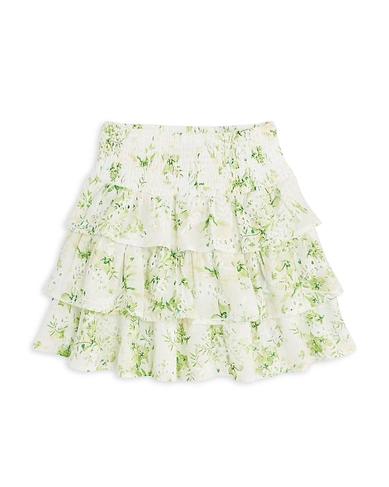 Aqua Girls' Cotton Voile Eyelet Print Skirt, Big Kid - Exclusive