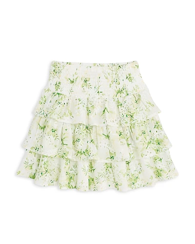 Aqua Girls' Cotton Voile Eyelet Print Skirt, Big Kid - Exclusive