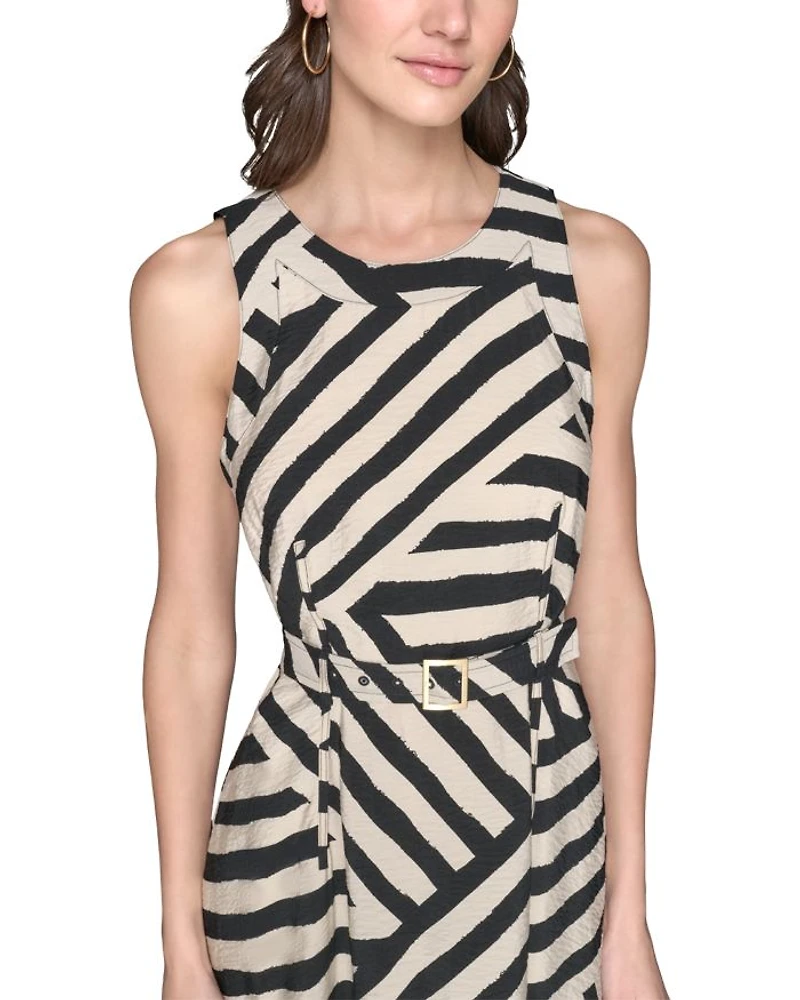 Printed Rumpled Midi Dress