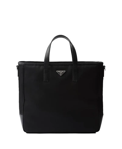 Re-Nylon and Saffiano Leather Tote Bag