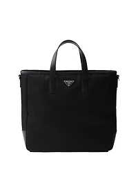Re-Nylon and Saffiano Leather Tote Bag