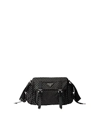 Re-Nylon Shoulder Bag with Studs