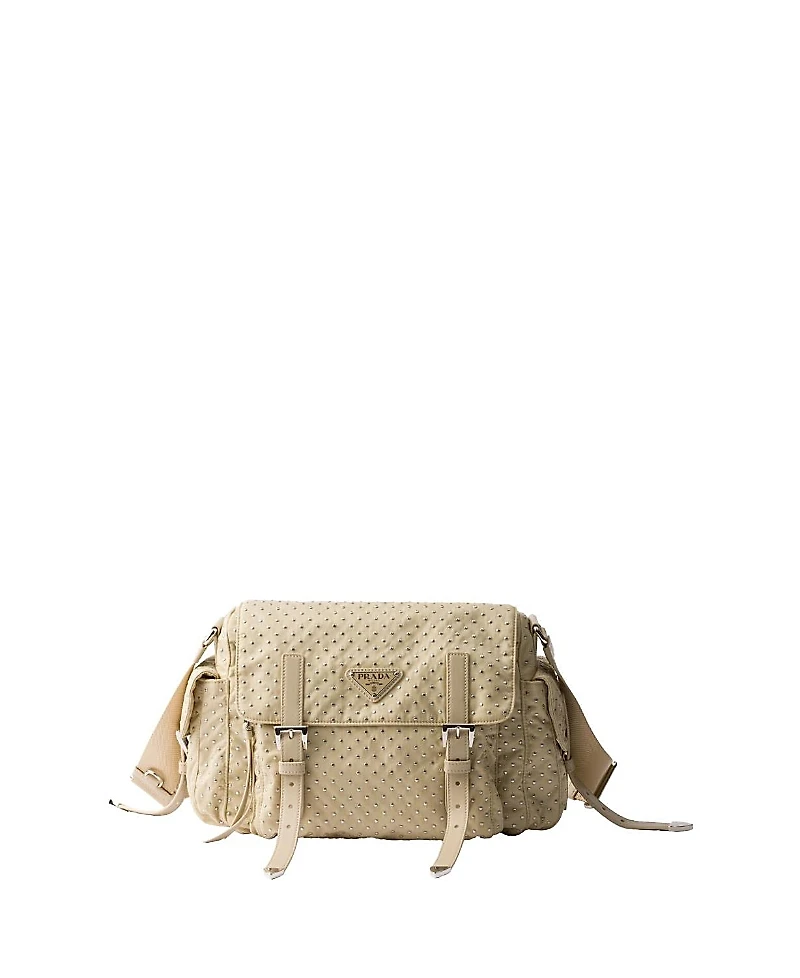 Prada Re-Nylon Shoulder Bag with Studs