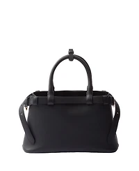 Buckle Small Leather Handbag with Double Belt