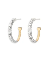 Marco Bicego 18K White & Yellow Gold Masai Diamond Hoop Earrings