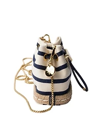 Striped Fabric Mini-Pouch