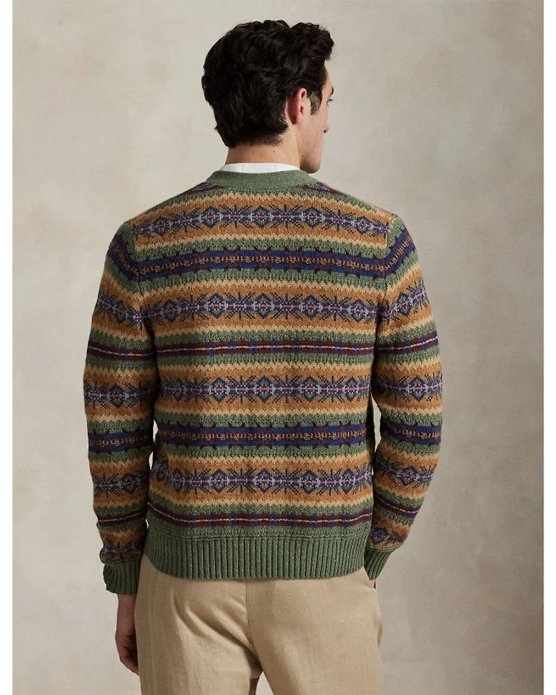 Fair Isle Cotton Blend Cardigan