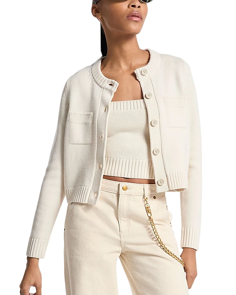 Michael Kors Merino Button Down Cardigan