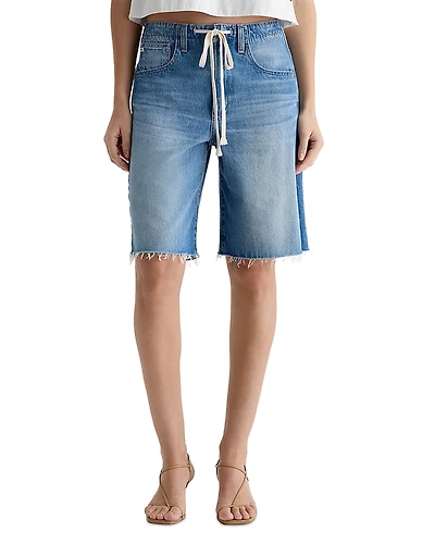 Ag Hattie Cinched High Rise Bermuda Jean Shorts