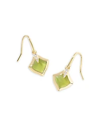 Joelle Gold Chartreuse Green Mother of Pearl Small Drop Earrings