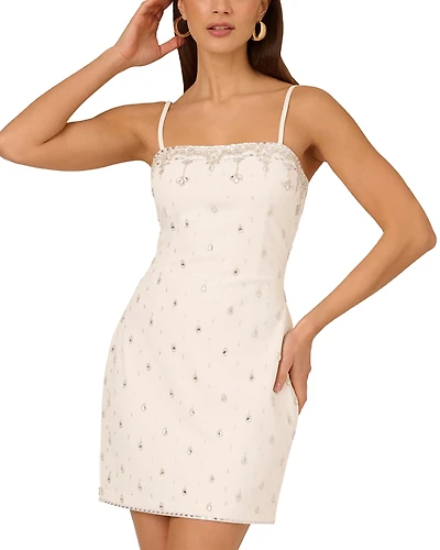 Adrianna By Adrianna Papell Beaded Sleeveless Sheath Dress