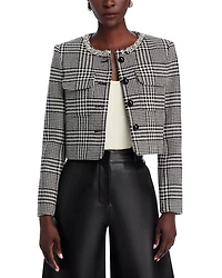 Houndstooth Crystal Trim Jacket