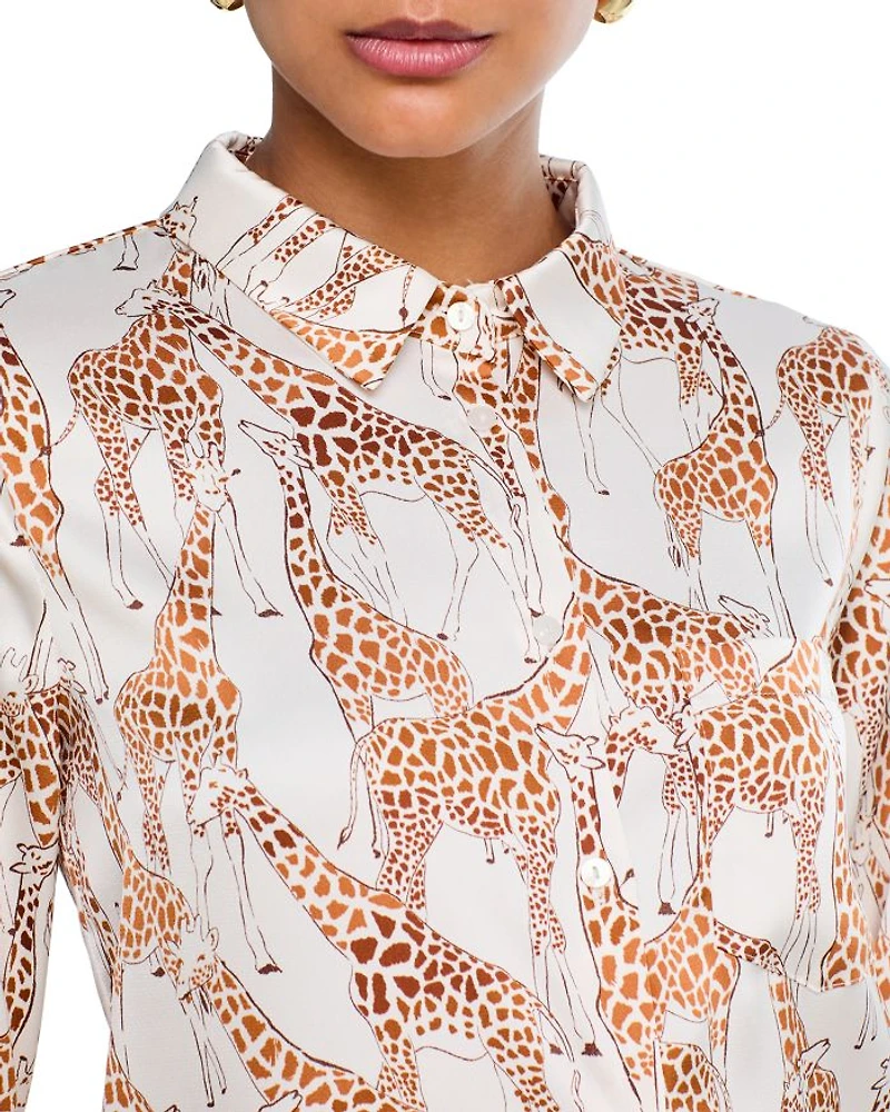 Giraffe Satin Shirt - Exclusive