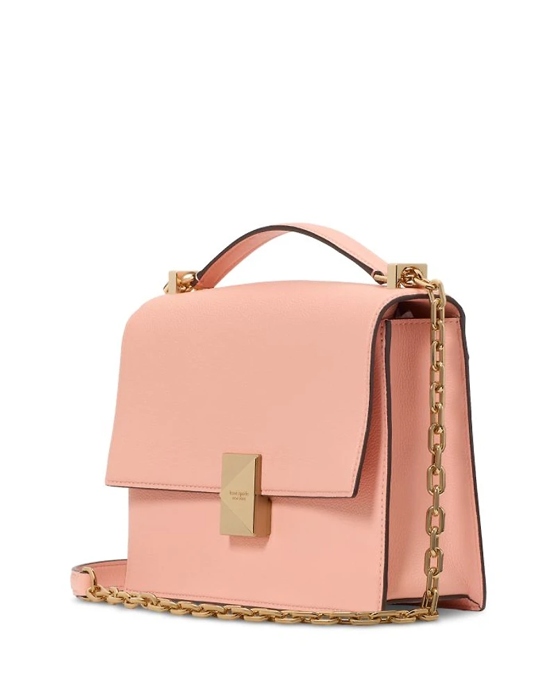 Deco Pebbled Leather Small Chain Shoulder Bag