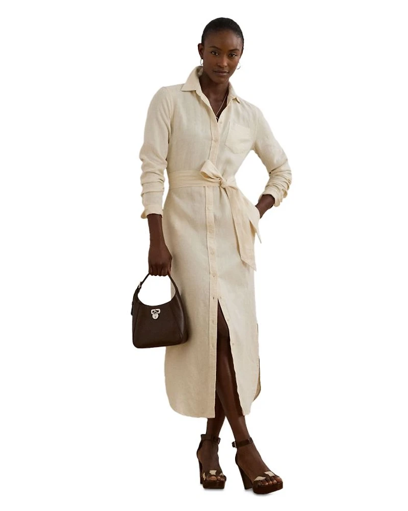 Belted Linen Shirtdress