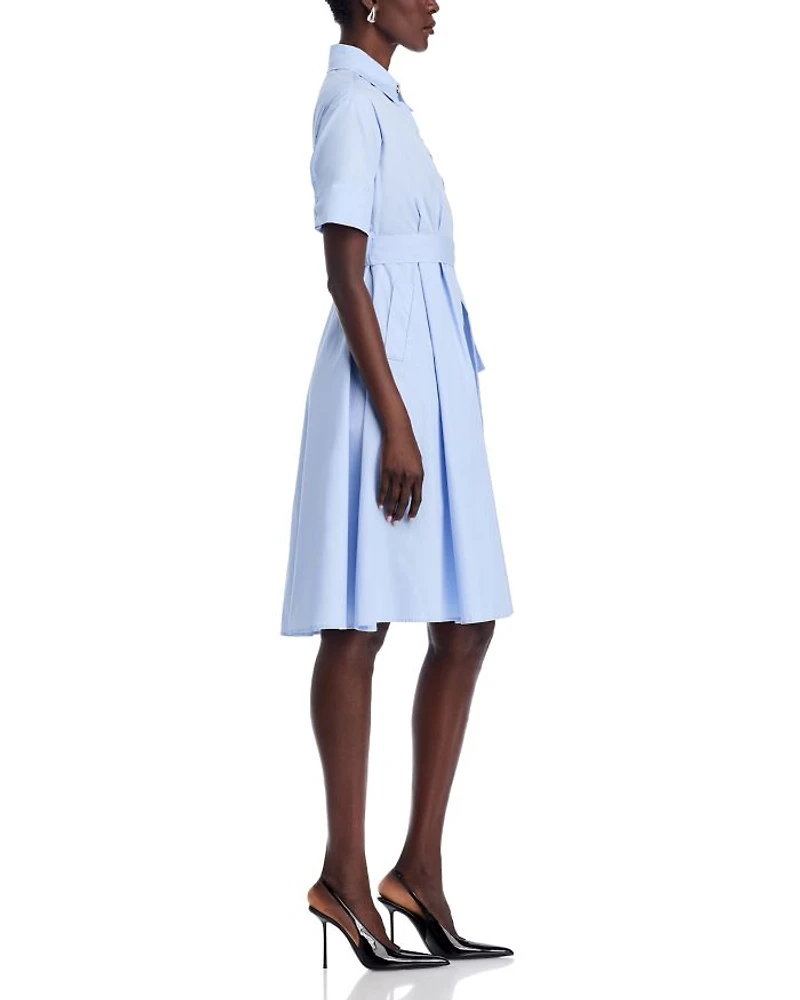 Rose Applique Cotton Button Down Dress