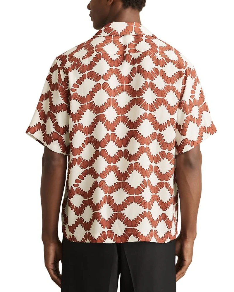 Makarb Abstract Floral Camp Shirt