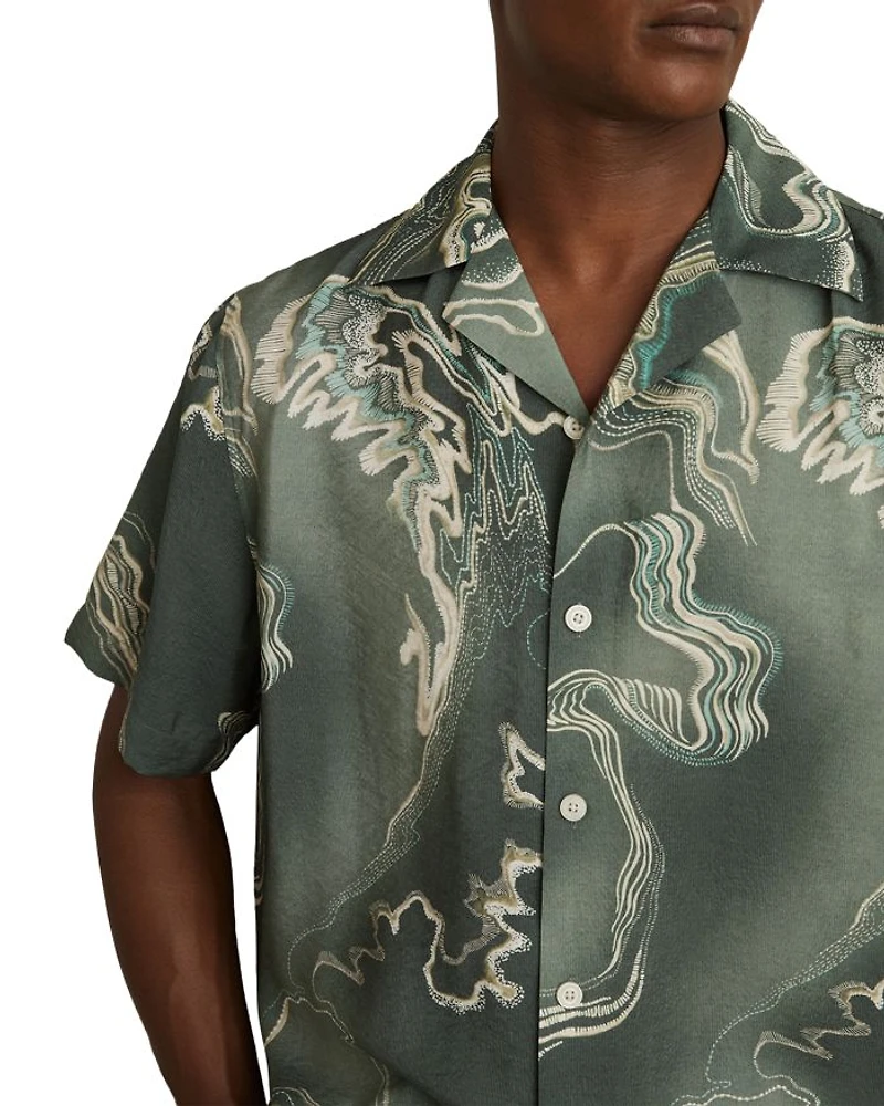 Short Sleeve Button Front Camp Shirt