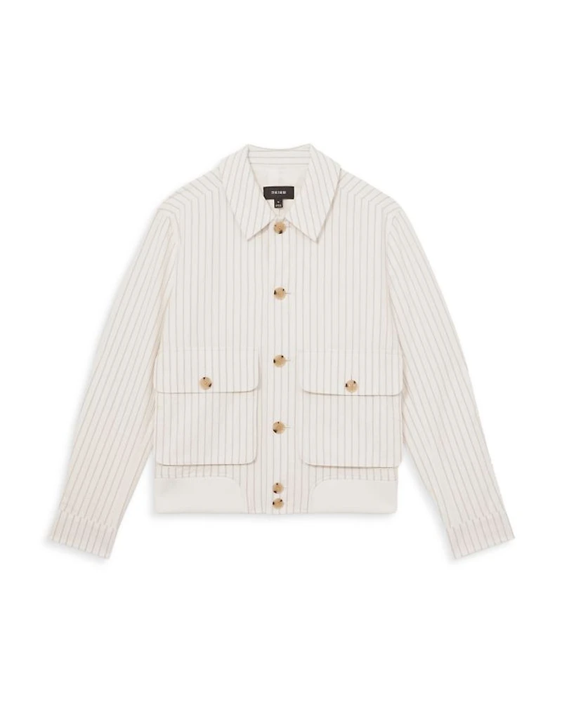 Striped Seersucker Harrington Jacket