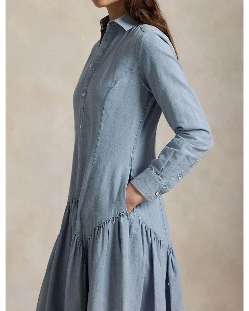 Cotton Linen Chambray Shirtdress