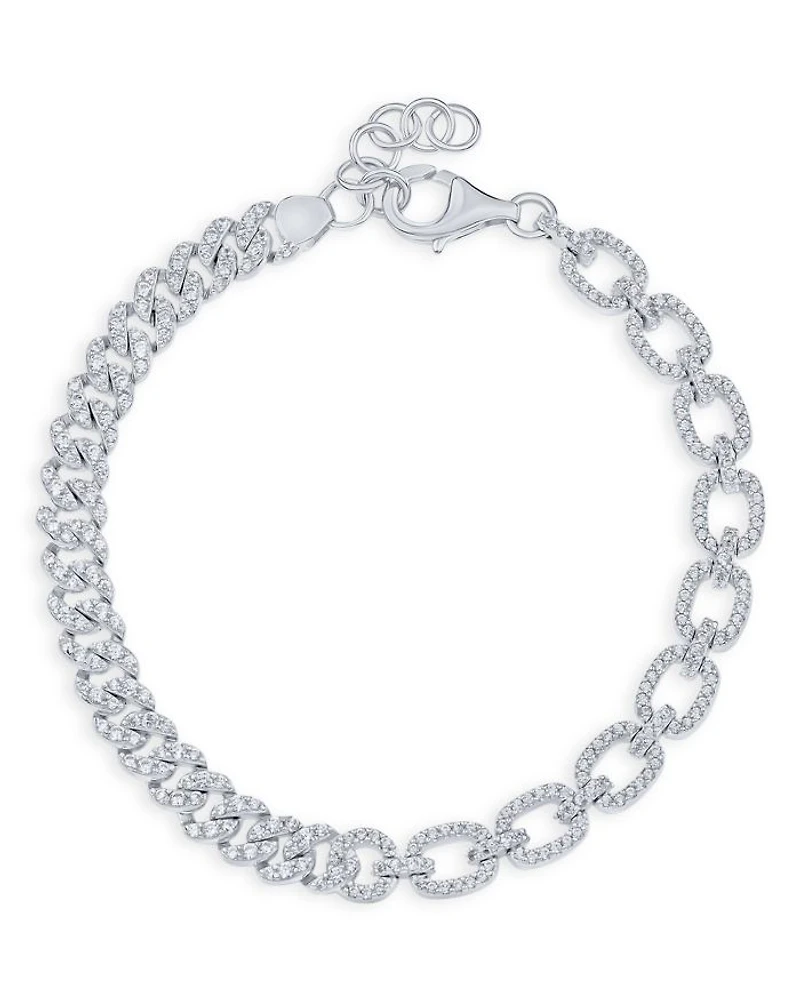 Pavé Mixed Chain Link Bracelet
