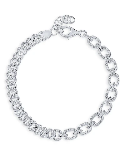 Kenneth Jay Lane Pave Mixed Chain Link Bracelet