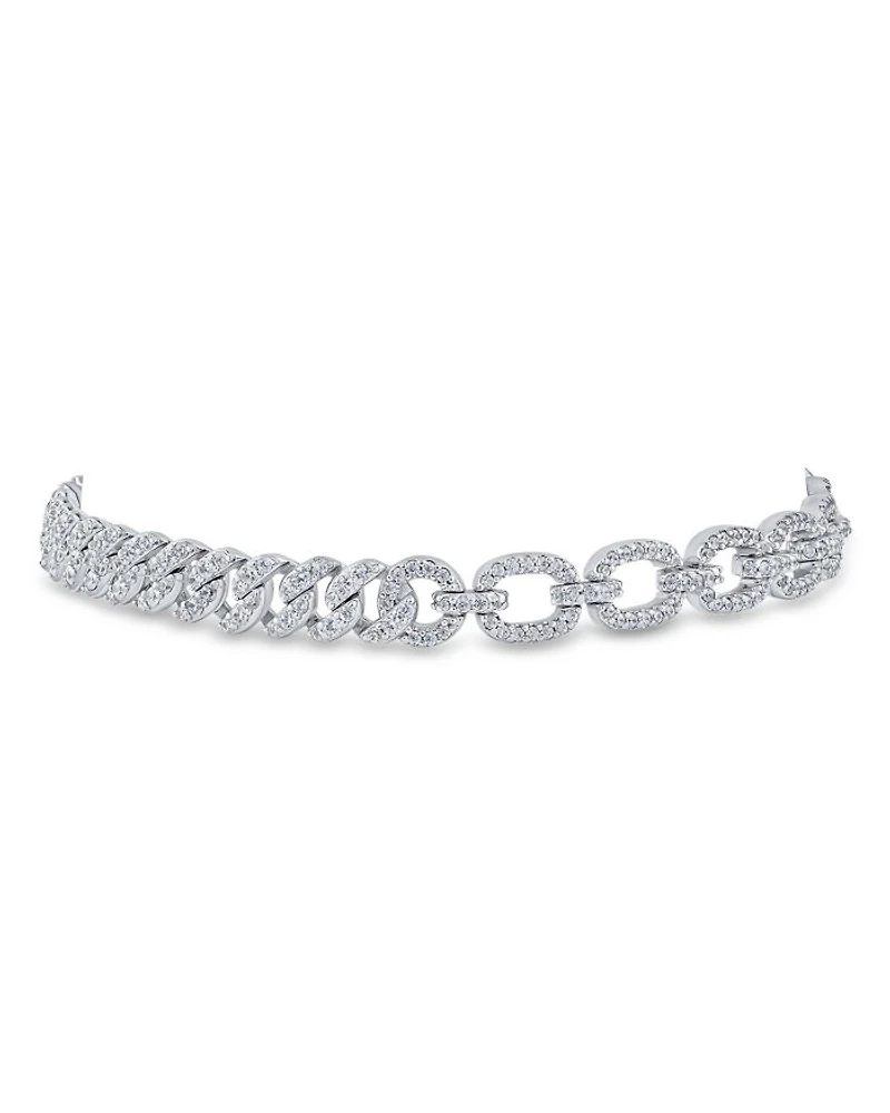Pavé Mixed Chain Link Bracelet