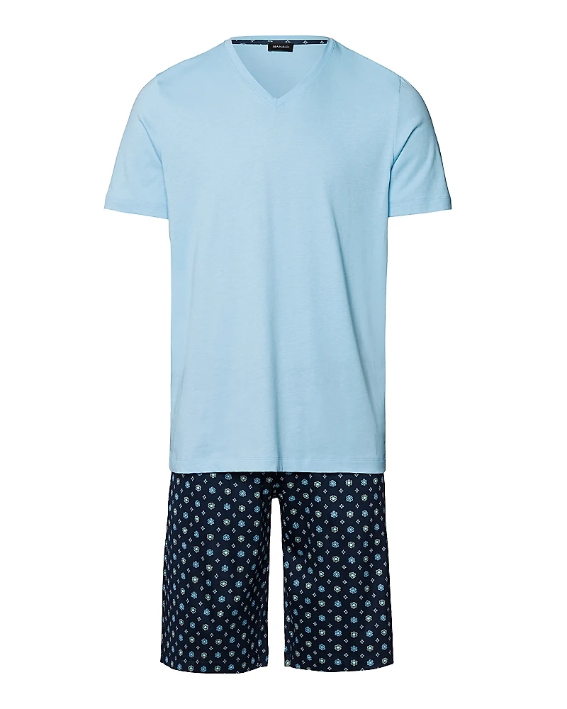 Hanro V-Neck Short Sleeve Cotton Pajamas